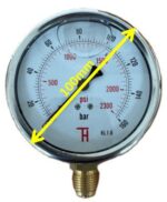 Manometr glycerínový NEREZ 0-100 bar, 100mm,  závit G1/2, spodní  připoj - Obrázek 2