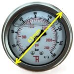 Manometr pr. 63mm, 0-160 bar, závit G1/4, zadní připoj - Obrázek 2